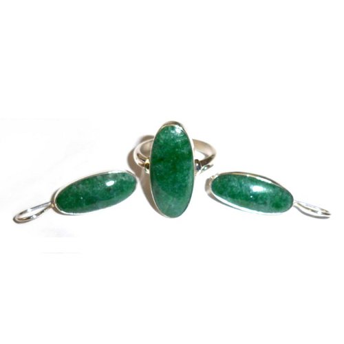 Jadeite ring and earrings