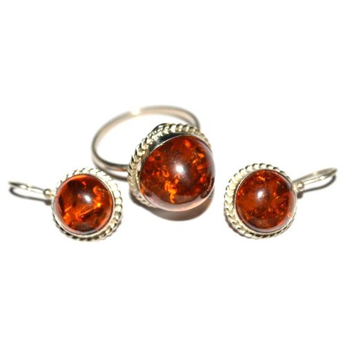 Amber ring and earrings