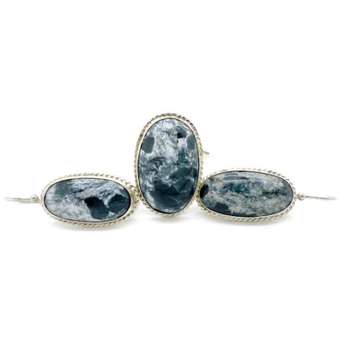 Rhodusite ring and earrings