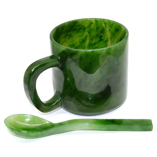 Nephrite mug and spoon