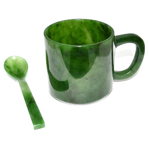 Nephrite mug and spoon