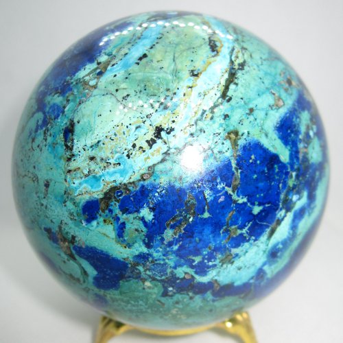 Azurite and malachite sphere