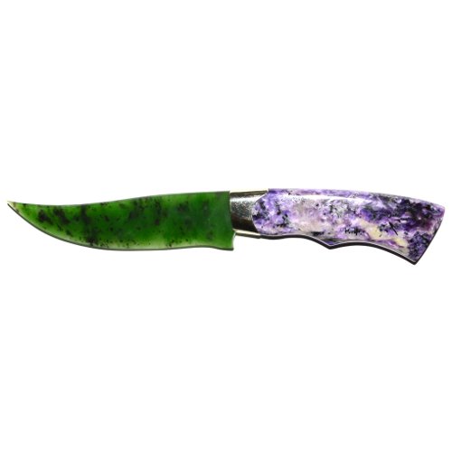 Nephrite and charoite knife