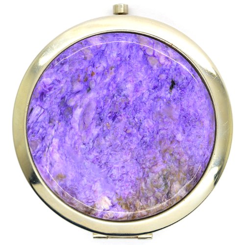 Charoite pocket mirror