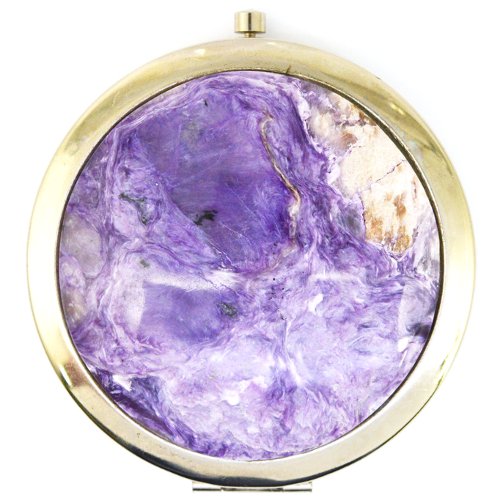 Charoite pocket mirror