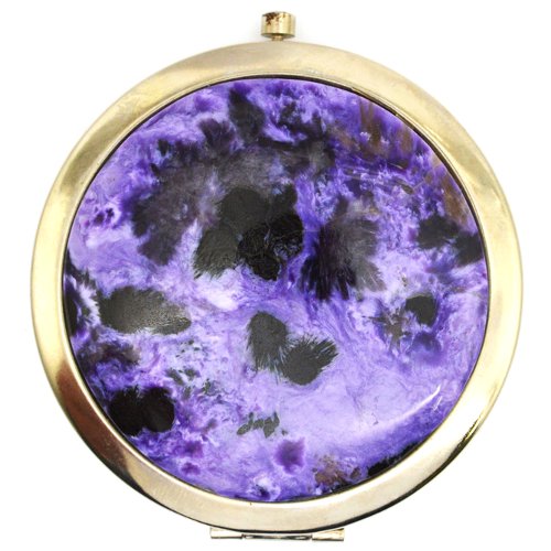 Charoite pocket mirror