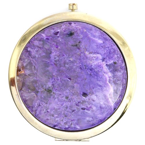 Charoite pocket mirror