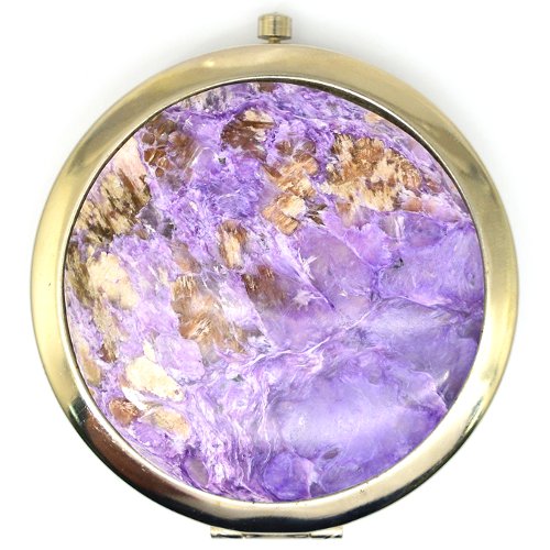 Charoite pocket mirror