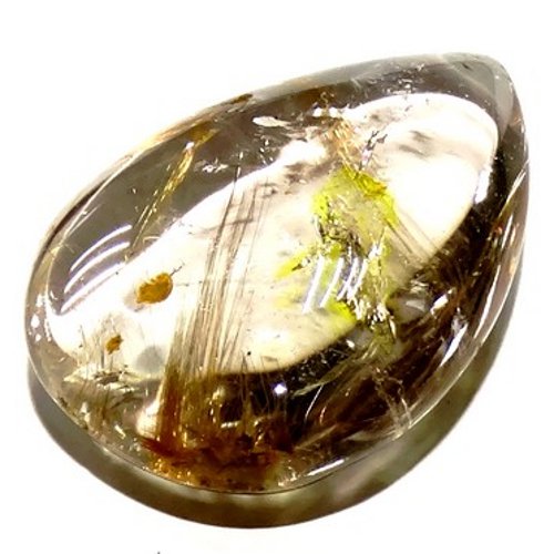 Rutilated quartz cabochon