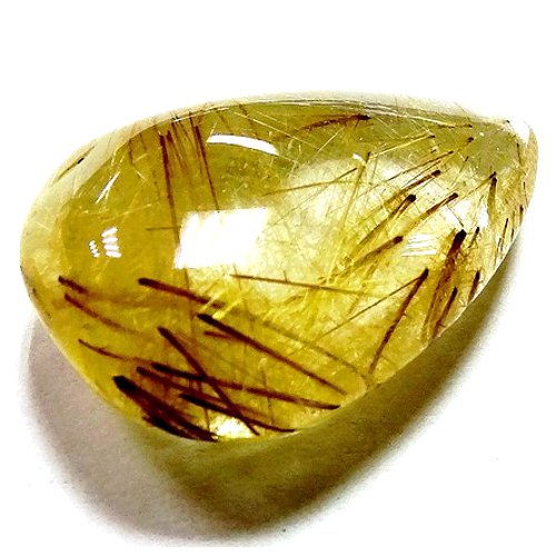 Rutilated quartz cabochon