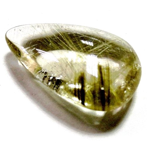 Rutilated quartz cabochon