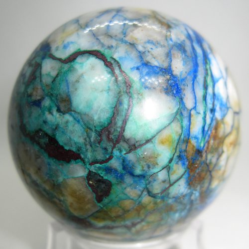 Azurite and malachite sphere