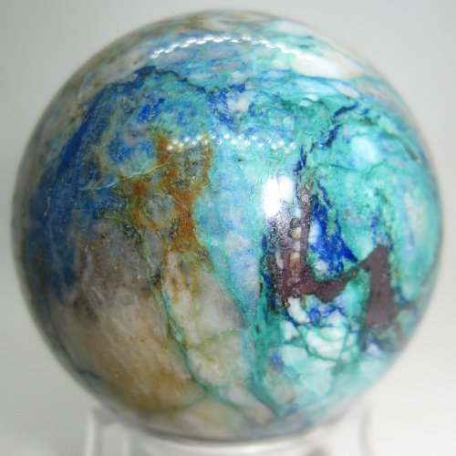 Azurite and malachite sphere
