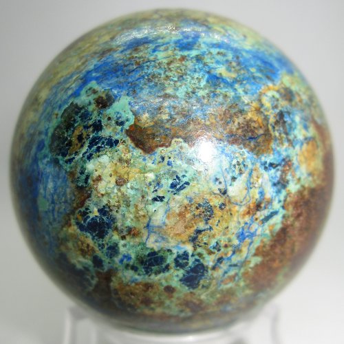 Azurite and malachite sphere