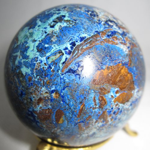 Azurite and malachite sphere